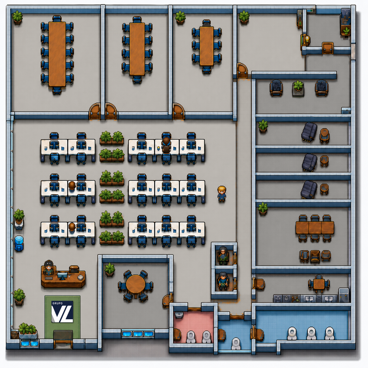 Planta gamificada do Escritório Virtual VL